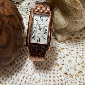 W8 Rose Gold Ecosse Roman Numeral Bangle Watch